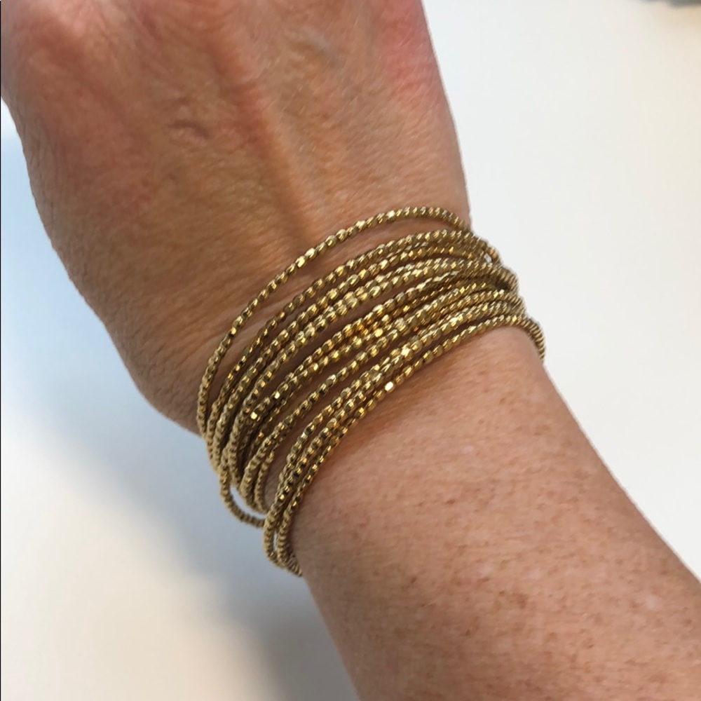 Stella & Dot gold bead ‘slinky’ wrap bracelet